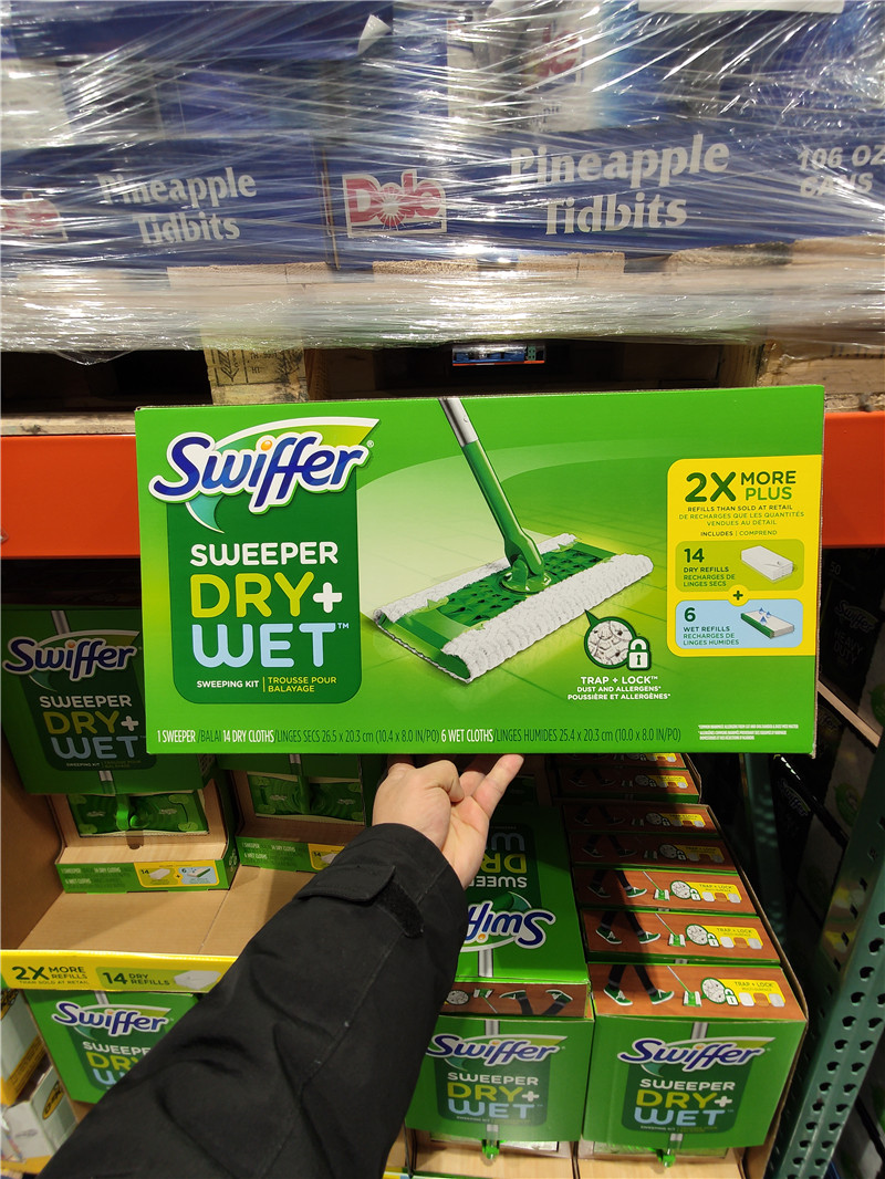 costco代购swiffer静电吸尘干湿两用平板拖把布免洗干抹布替换装