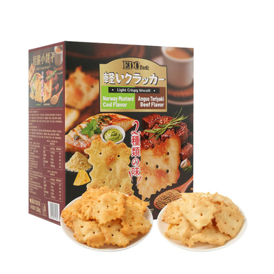 SAM超市代购EDO轻脆小饼干芥末鳕鱼味照烧牛肉味薄脆饼干1.04kg
