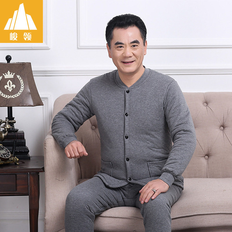 长袖男纯棉开身棉衣穿脱方便