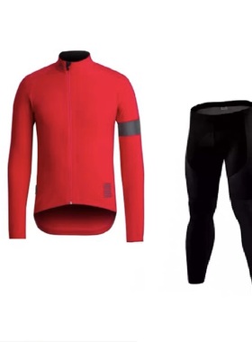 红色长袖山地自行车骑行服动感单车服单车衫山地车骑行裤男女薄款