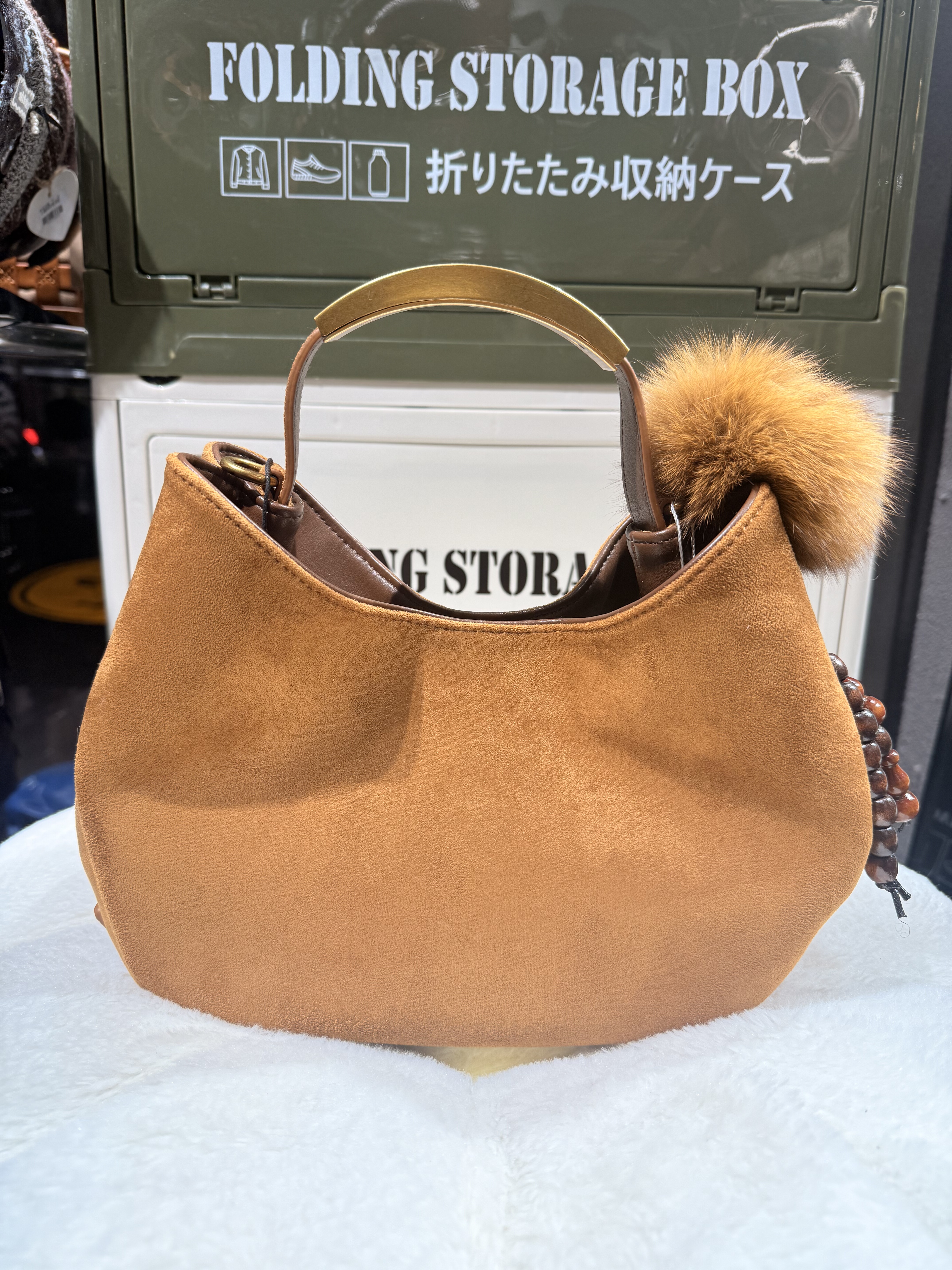 2025新款时尚手提小众麂皮绒百搭单肩斜挎高级感简约通勤腋下女包