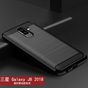适用三星Galaxy J8 2018手机壳三星J8 2018保护套拉丝纹防滑防指纹全包边防摔软壳