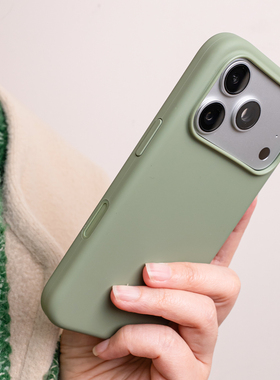 沛鱼iphone17promax手机壳苹果17液态硅胶17pro官方同款保护套浅苔绿色全包可挂绳背带防摔磁吸超软糯薄磨砂
