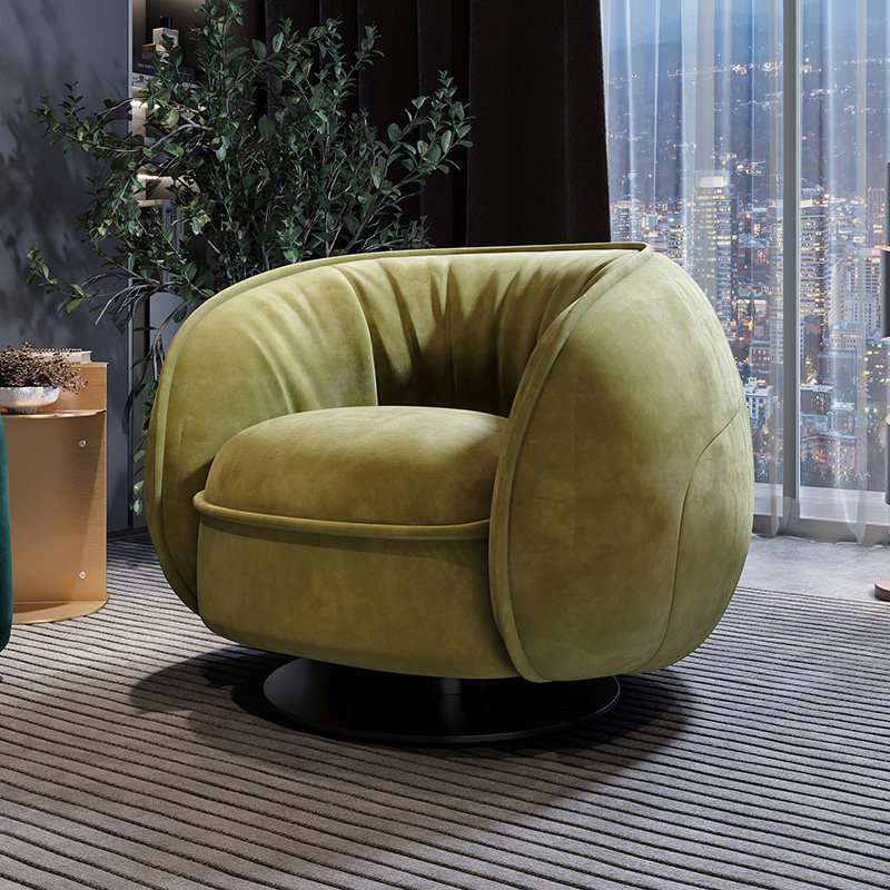 意式极简布艺休闲椅太空舱创意设计单人沙发北欧客厅转椅懒人沙发