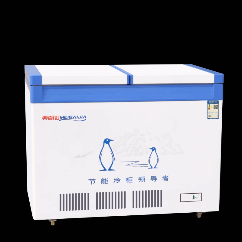 美百加冰柜冷藏单温冰箱商用卧式双压缩机大冷柜大冰箱单温大冷柜