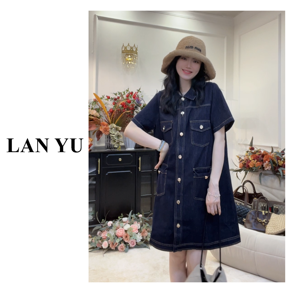 复古工装风高定版牛仔连衣裙女