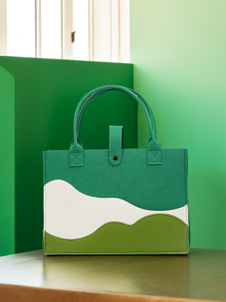 新款毛毡包定制logo手提包女大容量托特包购物手提袋定做伴手礼