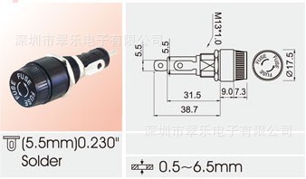 保险丝座 R3-14A2 6.4*30mm  6.35*31.8mm 30A 250V AC