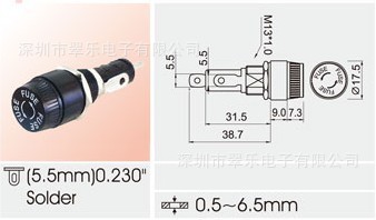 保险丝座 R3-14A2 6.4*30mm 6.35*31.8mm 30A 250V AC