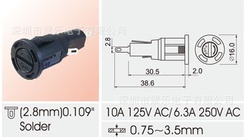 保险丝座 R3-54 5.0*20mm 6.3A 250V AC 10A 125V AC