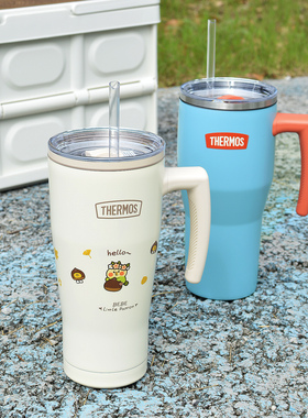 膳魔师保温杯巨无霸大容量冰霸杯便携式保温直饮杯双饮吸管杯TCFH