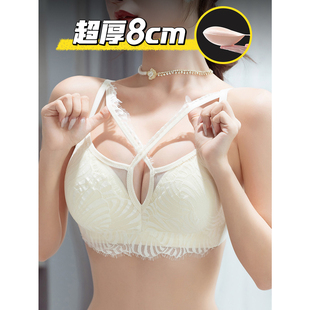 浪漫花期 小胸加厚8CM聚拢内衣女加厚上托蕾丝文胸收副乳防下垂胸