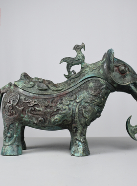 青铜器仿古做旧大象觥象樽摆件家居装饰客厅办公室精美特色工艺品