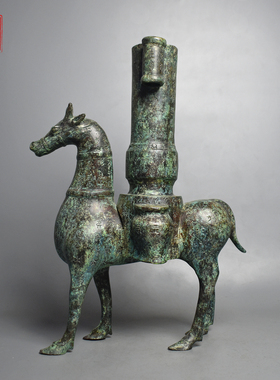 青铜器仿古纯铜马投壶复古摆件