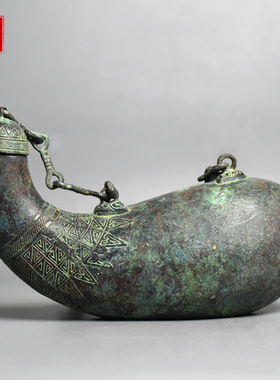 仿古青铜器提梁卣酒壶躺葫芦酒器