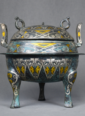 仿古青铜器错金银三足鼎