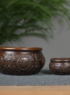 御如意仿古青铜器八福聚宝盆摆件