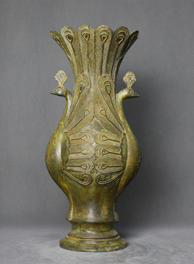 新加坡双凤孔雀中式风仿古青铜器