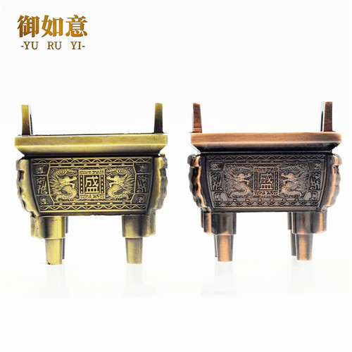家居佛堂香炉鼎龙鼎摆件纯铜铜器