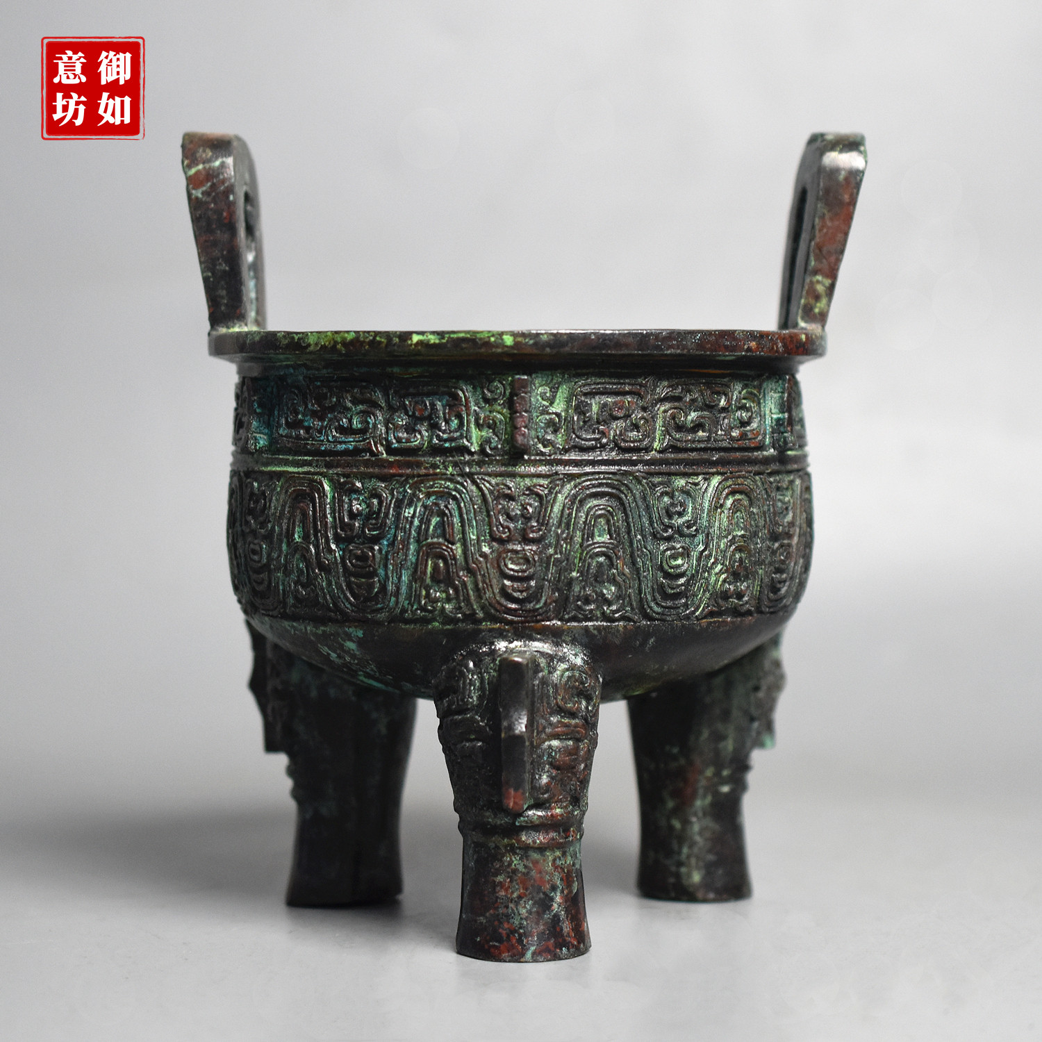 青铜器仿古三足大克鼎纯铜圆鼎