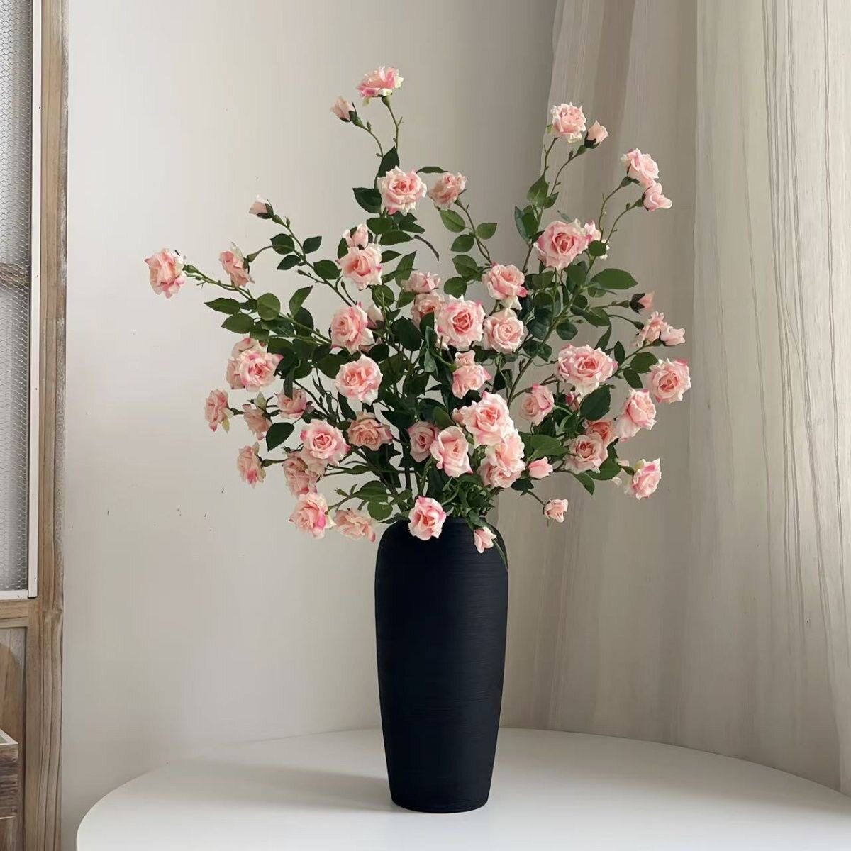 ins风泡泡玫瑰花仿真花假花摆设轻奢高端餐桌客厅装饰家居摆件花图片