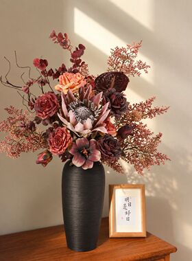 野寂花束优雅复古风干花艺摆件客厅电视柜装饰提升格调氛围感十足