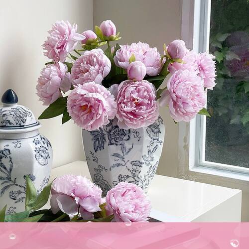 芍药仿真花牡丹花绢花假花摆件客厅餐桌摆设样板间装饰软装花艺