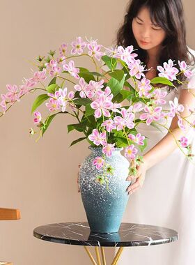 轻奢仿真花垂丝茉莉假花客厅玄关摆设绿植装饰花艺餐桌花瓶摆件