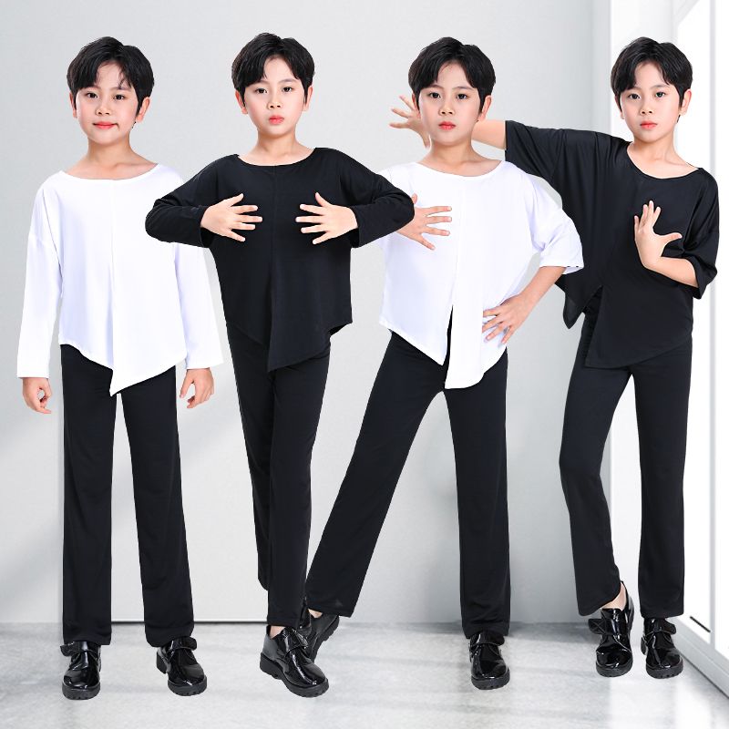 男童拉丁舞服装练功长短袖上衣