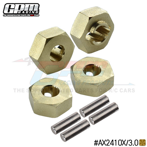 AXIAL-1/24 AX24 XC-1 4WS 黄铜六角接合器3.0MM厚一车份