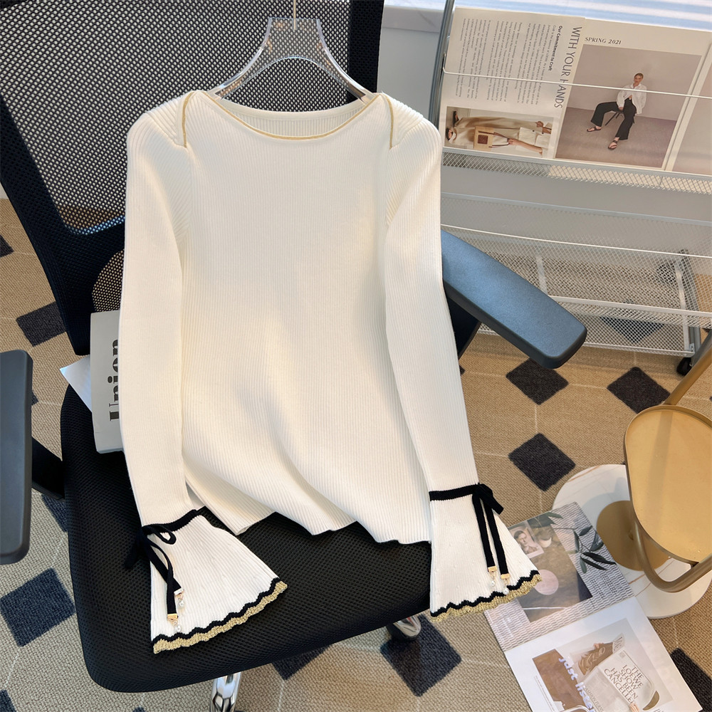 大朗不起球喇叭袖毛衣女2026义乌新款高端洋气短款针织打底衫上衣,女装/女士精品,毛针织衫,淘宝优惠券,粉丝福利购,淘宝优惠卷