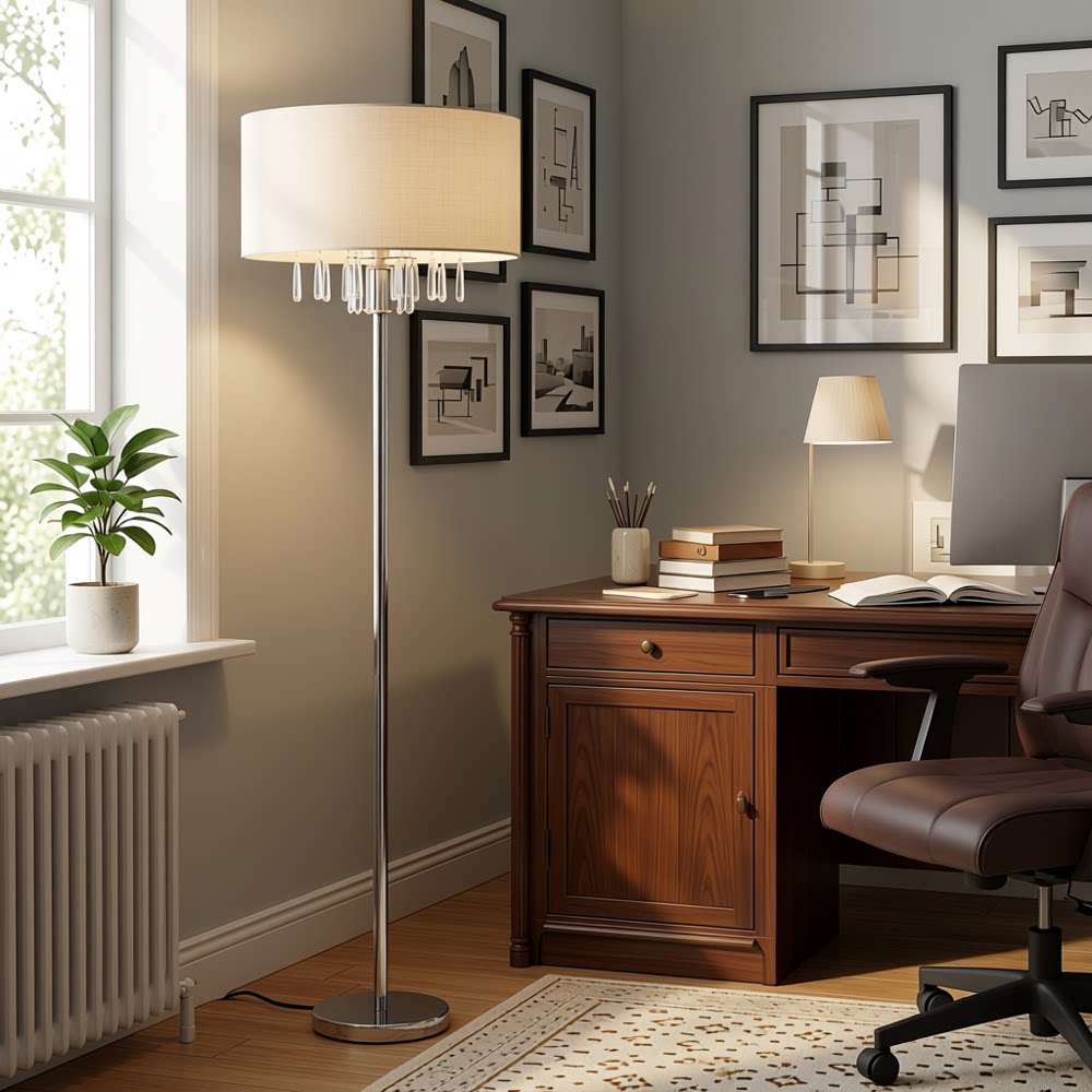 外贸出口美式简约金属落地灯客厅卧室水晶装饰立灯设计师款氛围灯