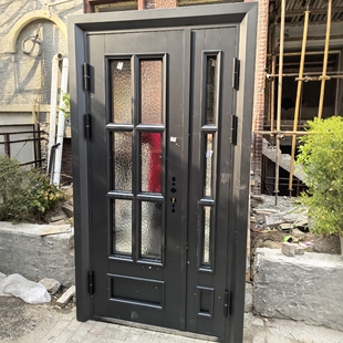 定制新款锌合金门别墅玻璃防盗门10公分门扇甲级入户大门氟碳烤漆