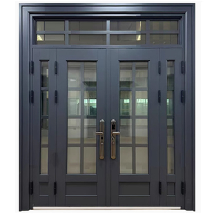 新款甲级入户门定做锌合金农村自建房大门氟碳漆玻璃防盗进户门