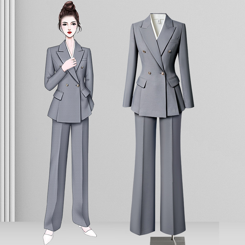 西装套装女2025新款高级感灰色西服物业酒店经理工作服高端职业装