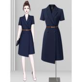 气质时尚 职业连衣裙女夏季 裙职场通勤面试正装 西装 高端工作服 短袖