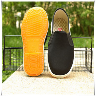 新款黑色工作鞋做工老北京布鞋牛筋底男鞋吸汗透气年青小伙开车鞋