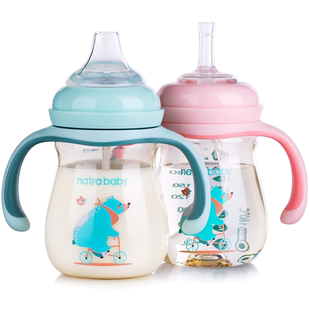 ppsu鸭嘴杯婴儿学饮杯喝奶吸管杯喝水杯子儿童两用鸭嘴奶瓶大宝宝