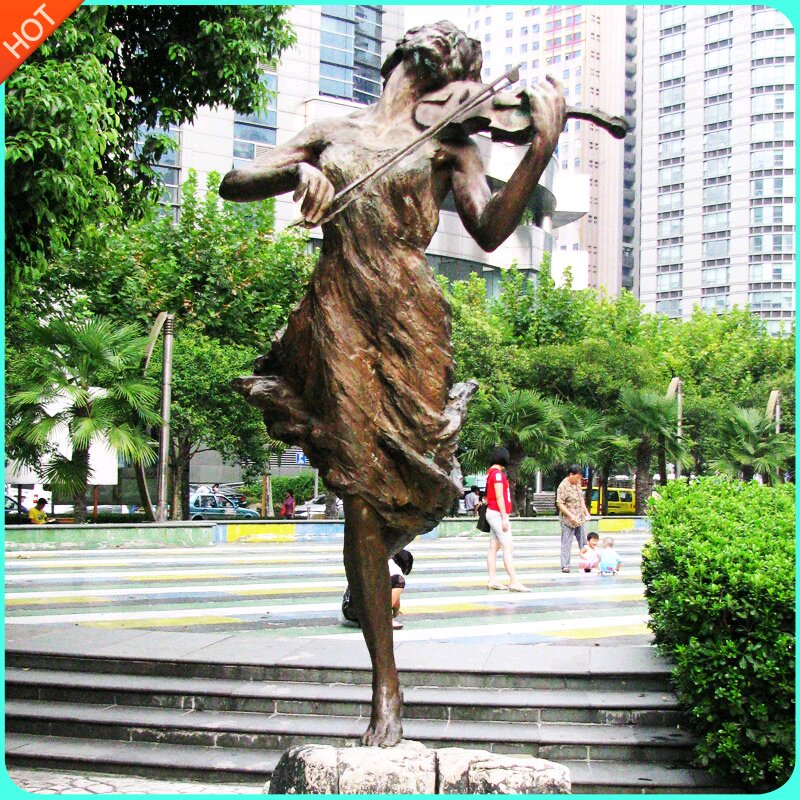 大型音乐广场雕塑定制做小提琴抽象艺术家人物雕像铸铜玻璃钢艺术