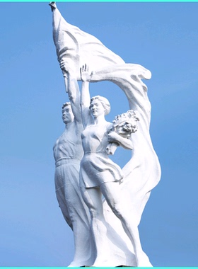 大型体育广场的人物雕塑定制国旗户外玻璃钢纪念塑像石雕工艺摆件