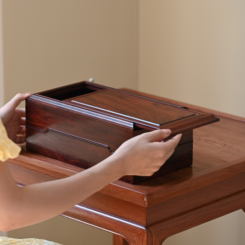 印度小叶紫檀机关盒独板古代首饰收纳盒高档精致红木珠宝手饰品盒