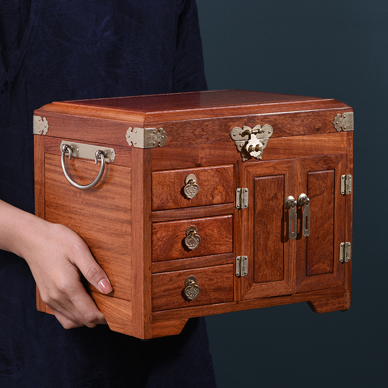 缅甸花梨木中国风百宝箱首饰盒