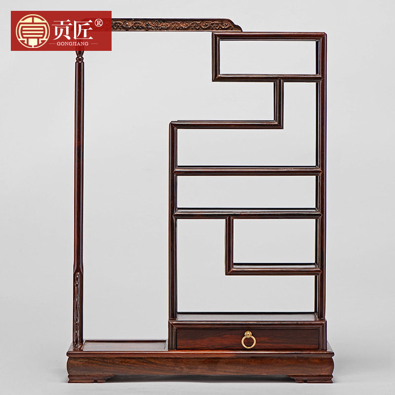 贡匠老挝大红酸枝木笔架毛笔挂实木家居书房交趾黄檀毛笔笔架摆件