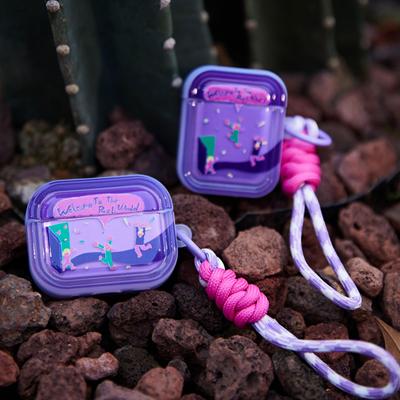 原创手绘插画苹果耳机壳保护壳