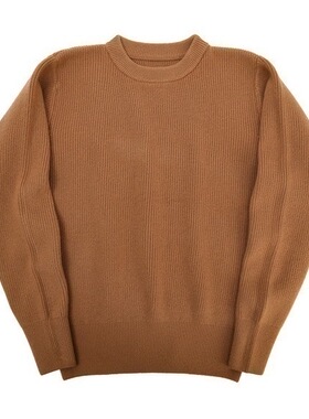 C.D.P. Woolen Sweater 纯色100%羊毛加厚圆领衫毛衣男女同款