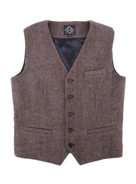 C.D.P. 复古粗花呢tweed羊毛呢马甲  三件套装 CDP cdp