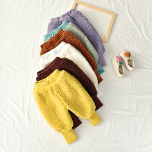 婴幼儿裤子秋冬男童女童外穿加厚宝宝加绒长裤羊羔毛绒2025款洋气