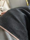 12oz日本进口冈山赤耳原浆飒爽干净 红边原浆牛仔布料面料无弹软