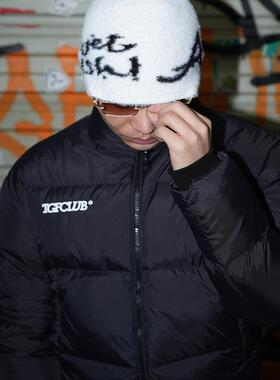 TGFCLUB  美式街头RAGE马海毛防貂毛针织提花冷帽