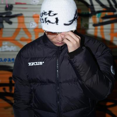 TGFCLUB  美式街头RAGE马海毛防貂毛针织提花冷帽